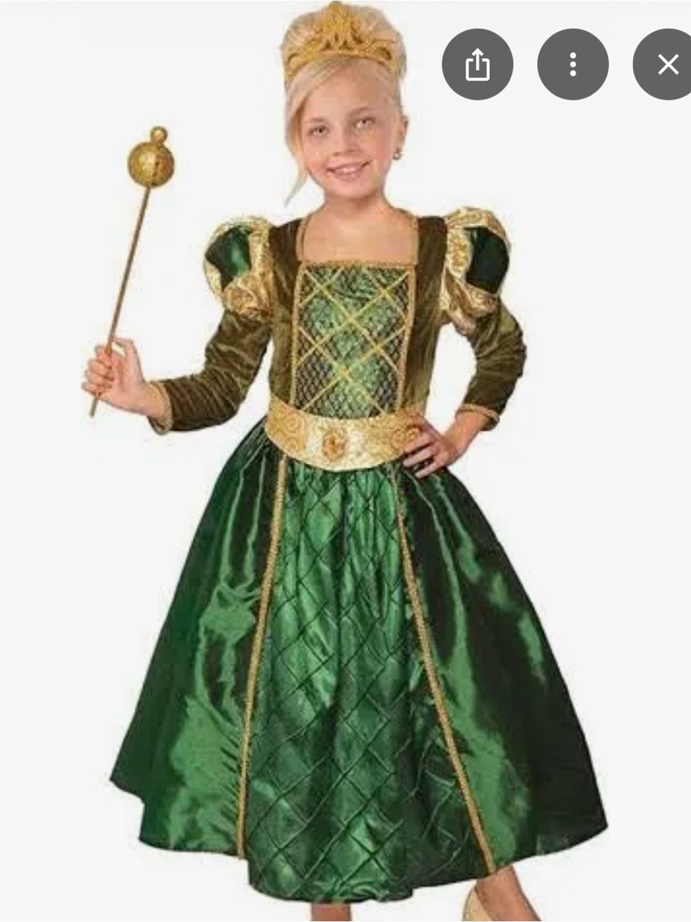 Forum Novelties Designer Gilded Green Princess Queen Halloween Costume NEW